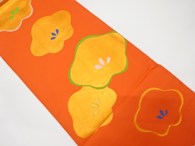 花模様織り出し全通本袋帯